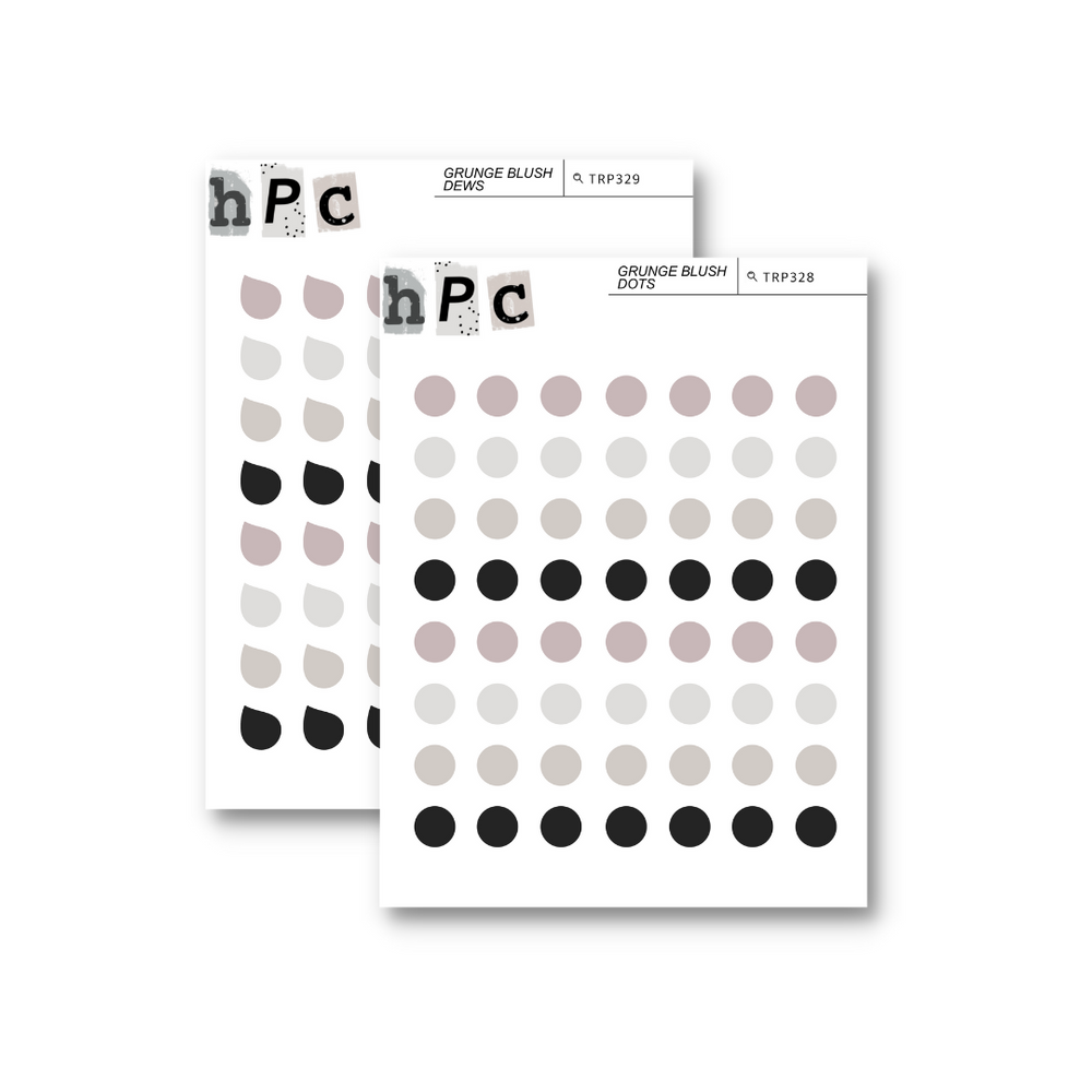 Dots & Dews Sticker Sheet - Grunge Blush Collection