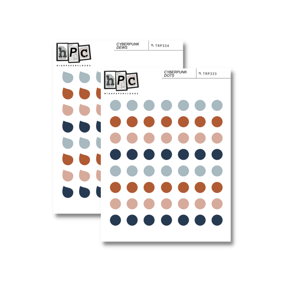 Dots & Dews Sticker Sheet - CyberPunk Collection