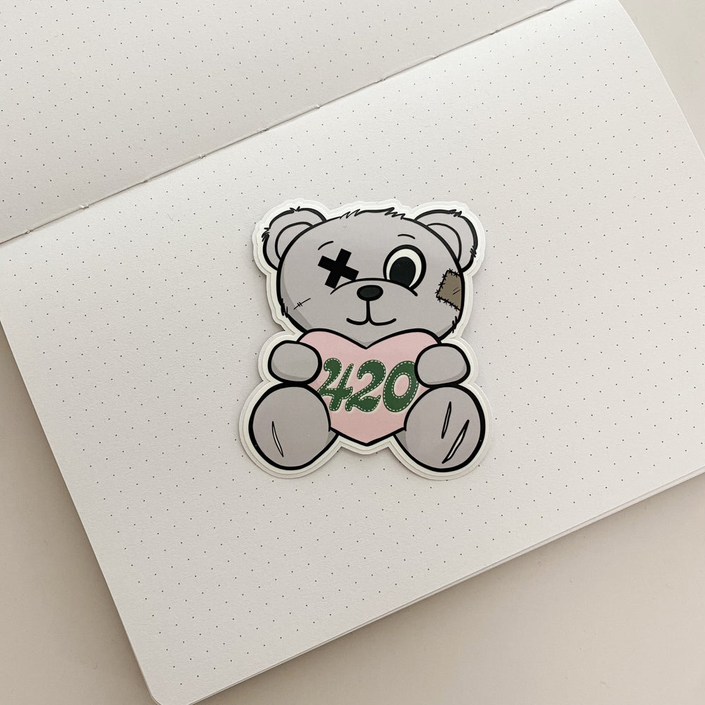 420 Teddy Bear Sticker