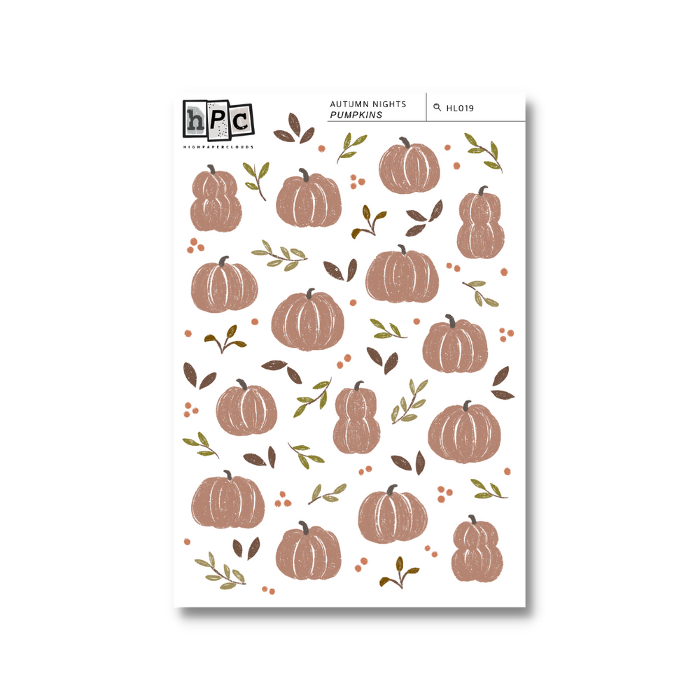 Autumn Nights Pumpkin Deco Sticker Sheet