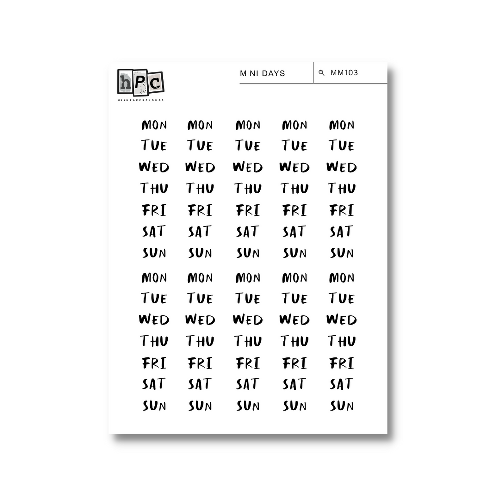 Mini Days Sticker Sheet