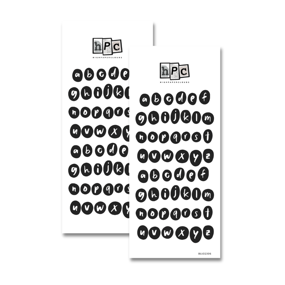 A-Z (Noir) Dot Sticker Sheet