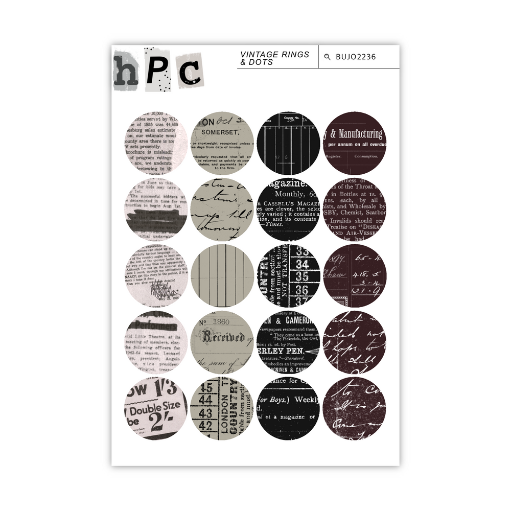 Large Ring Dots Deco Sticker Sheet - In Grained Collection