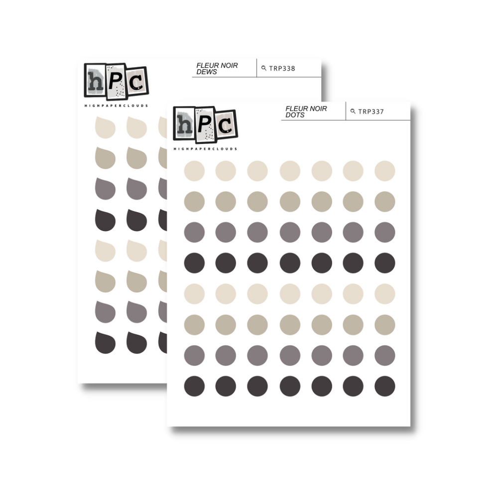 Dots & Dews Sticker Sheet - Fleur Noir Collection