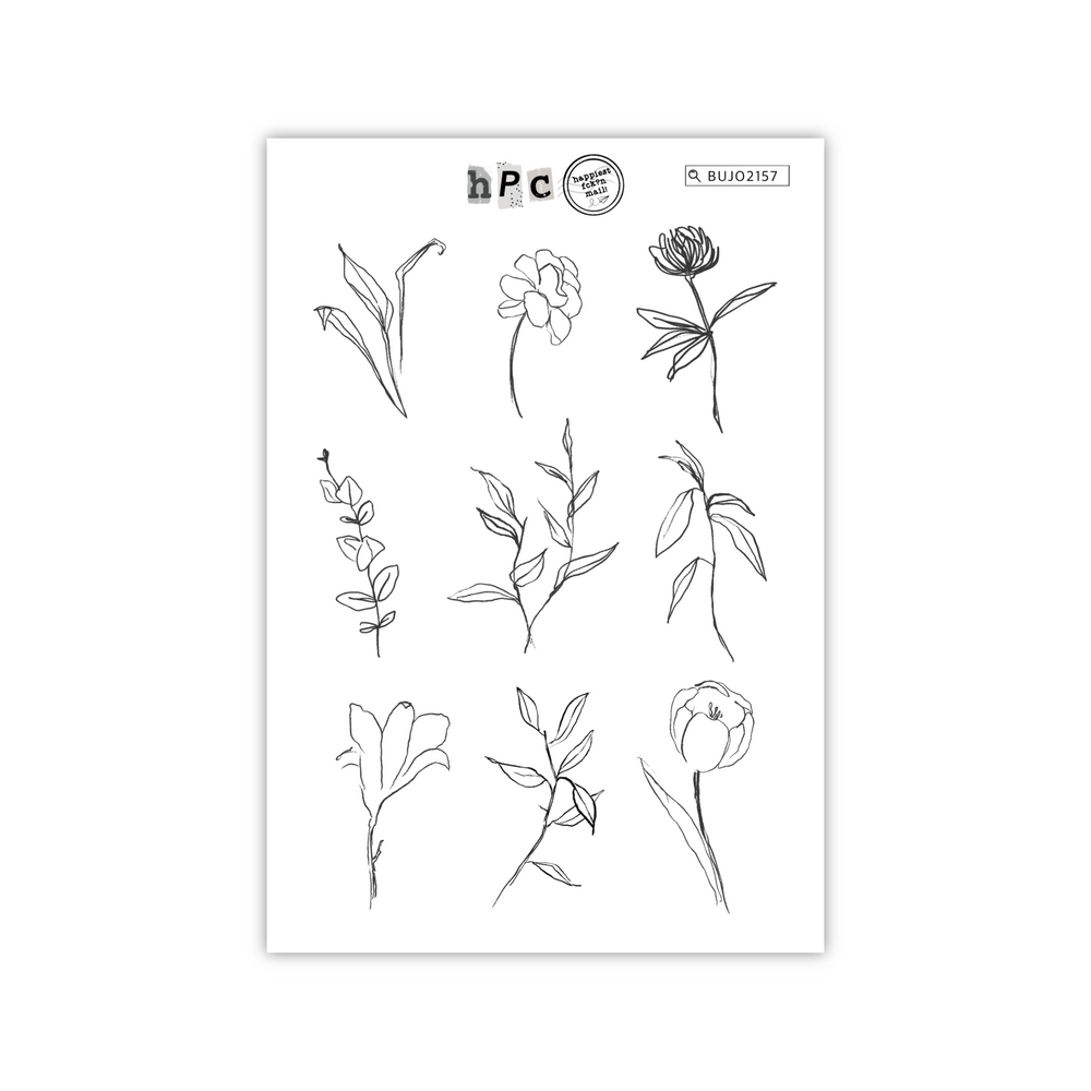 Sketched Florals Sticker Sheet