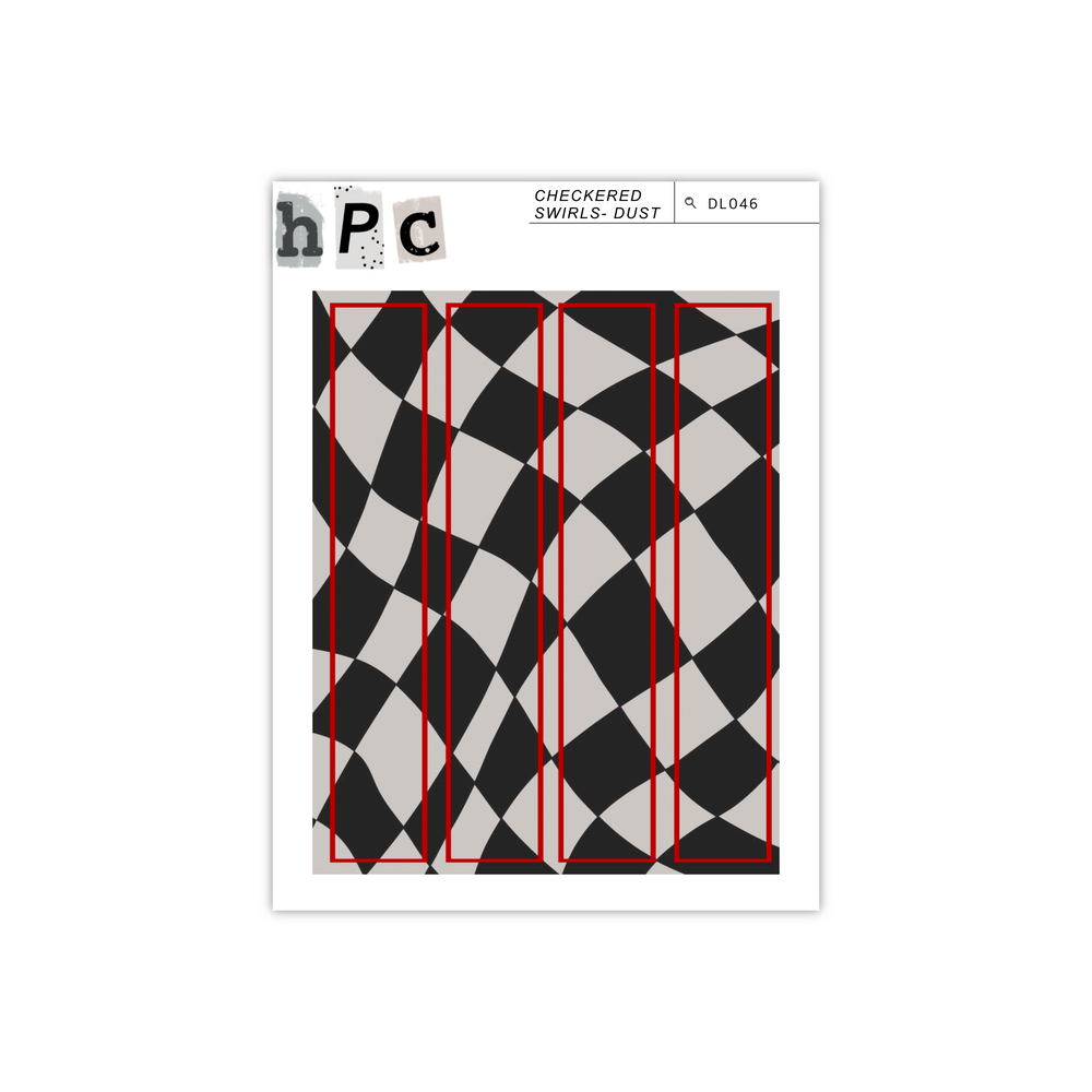 Checkered Swirls Deco Sticker Sheet