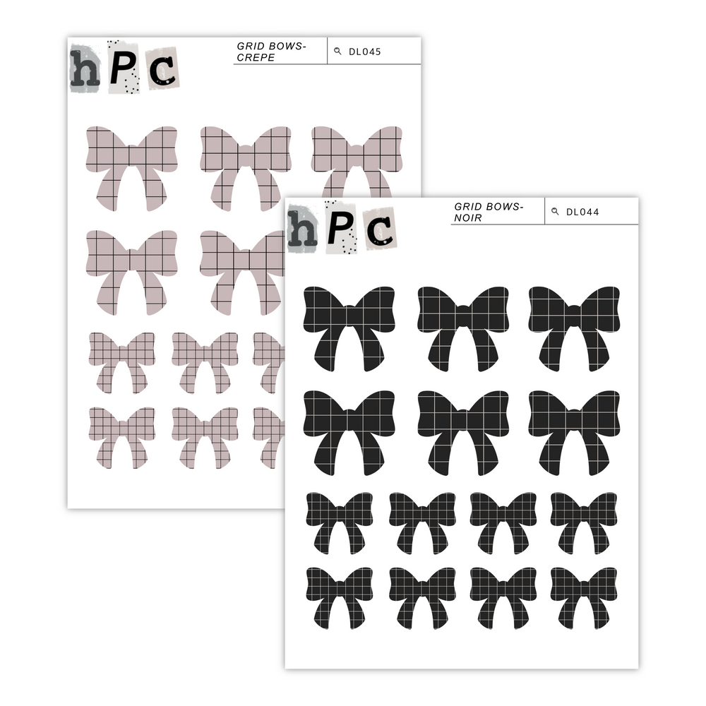 Grid Bows Deco Sticker Sheet