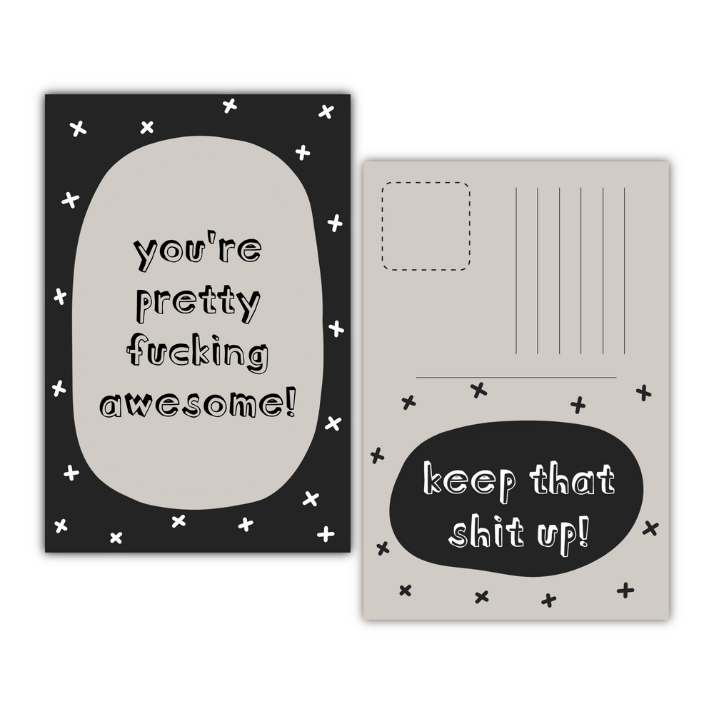 ‘You’re Pretty F?cking Awesome’ Daily Affirmation Postcard/ Wall Decor/ Planner Card