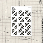 Glitched Checkered Corners Deco Sticker Sheet