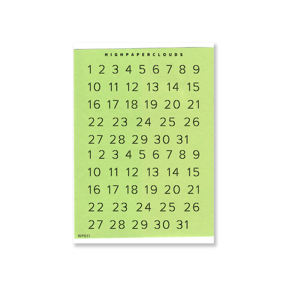 Neon Numbers Sticker Sheet