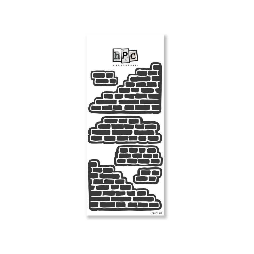 Noir Bricks Sticker Sheet - Urban Dreamscapes Collection