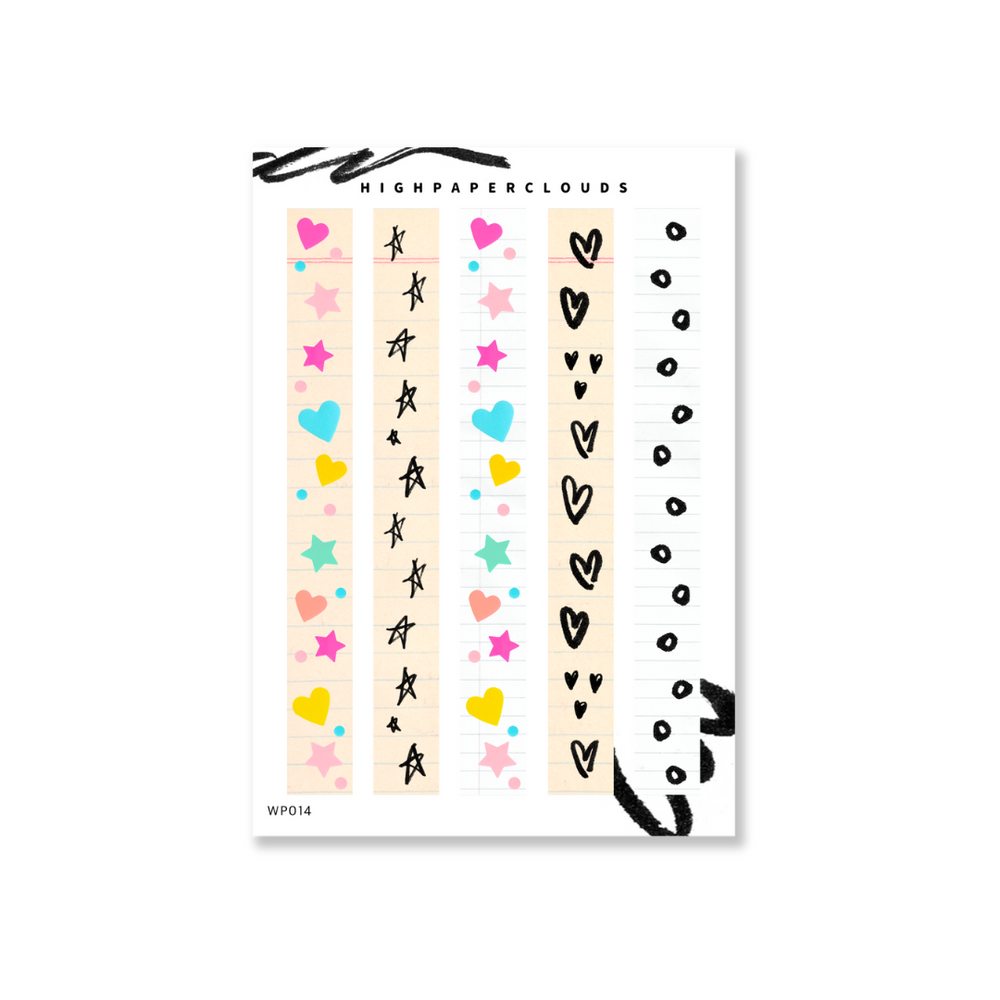 Scribbled Notes Washi Sticker Sheet