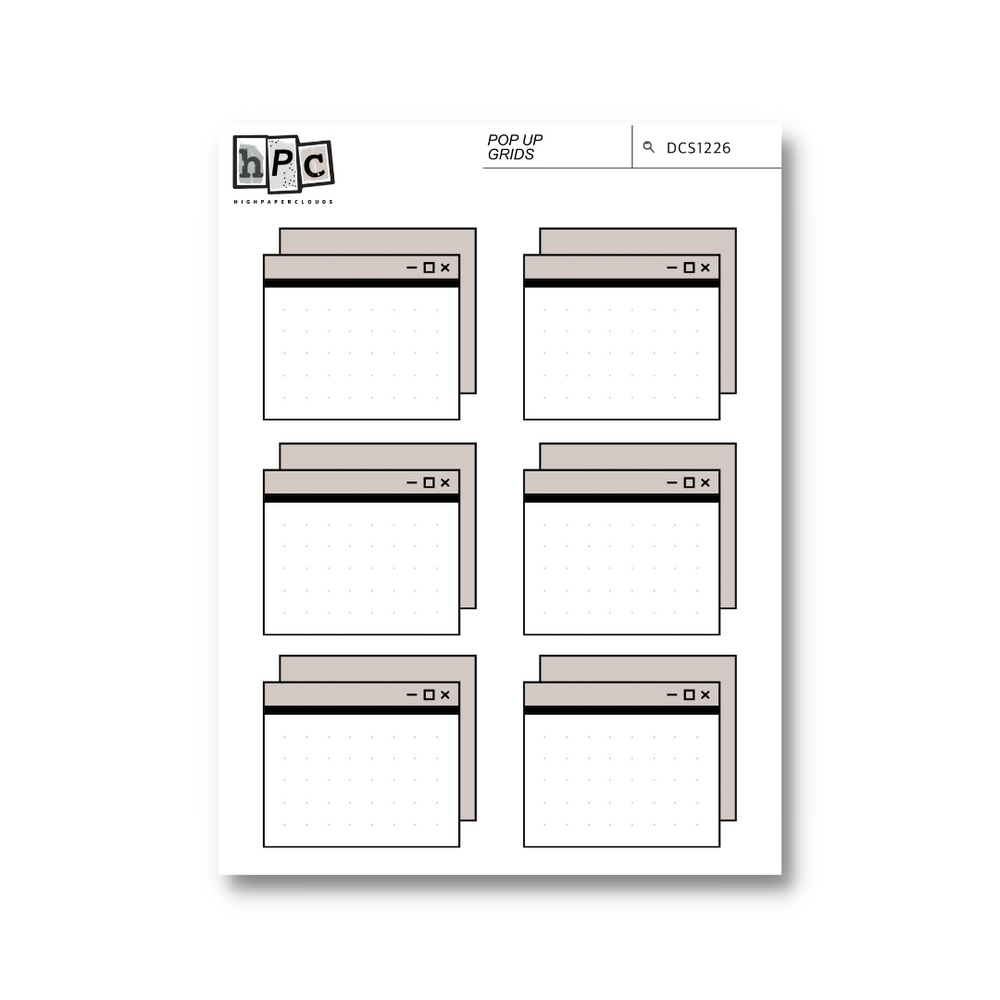 Pop Up Grids Deco Sticker Sheet