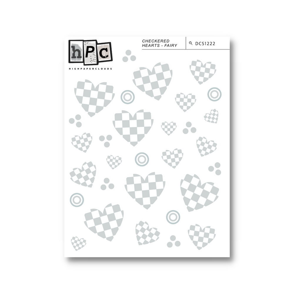 Checkered Hearts FAIRY Deco Sticker Sheet