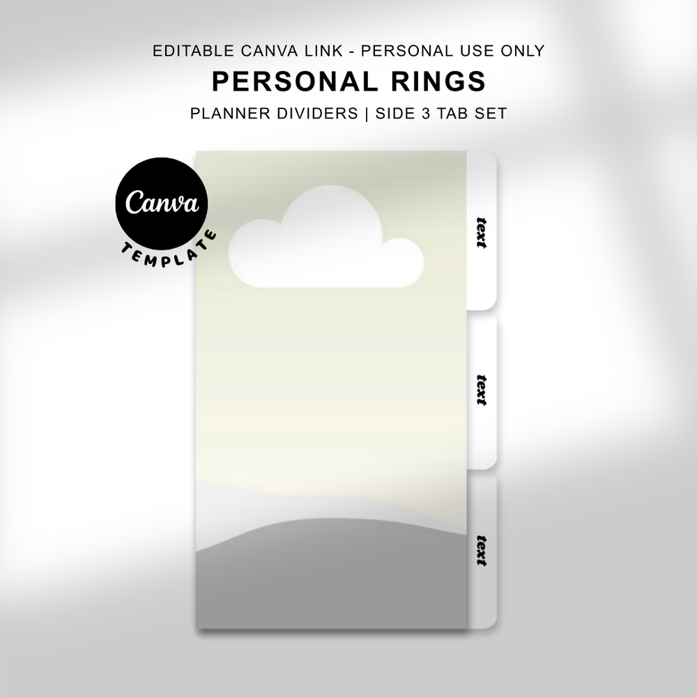Personal Rings Side Tab Dividers - Canva Editable Template