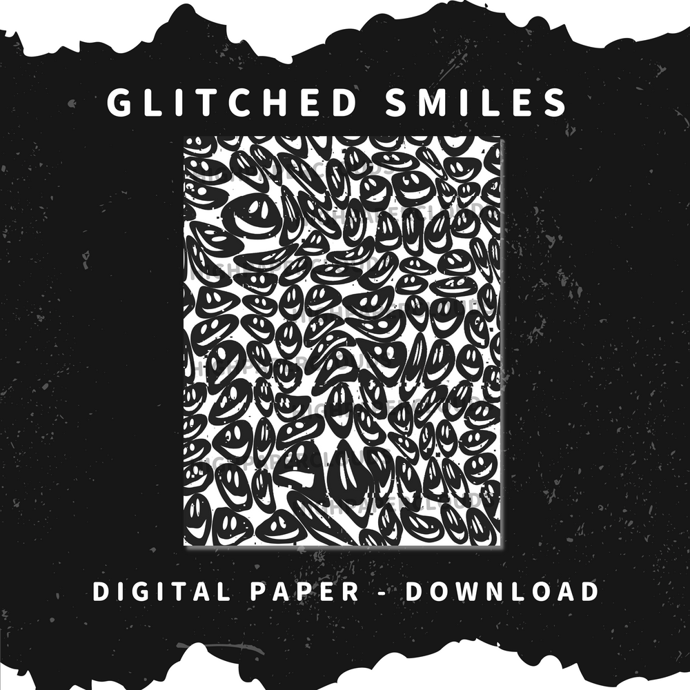 Glitched Smiles Digital Paper - Download Only