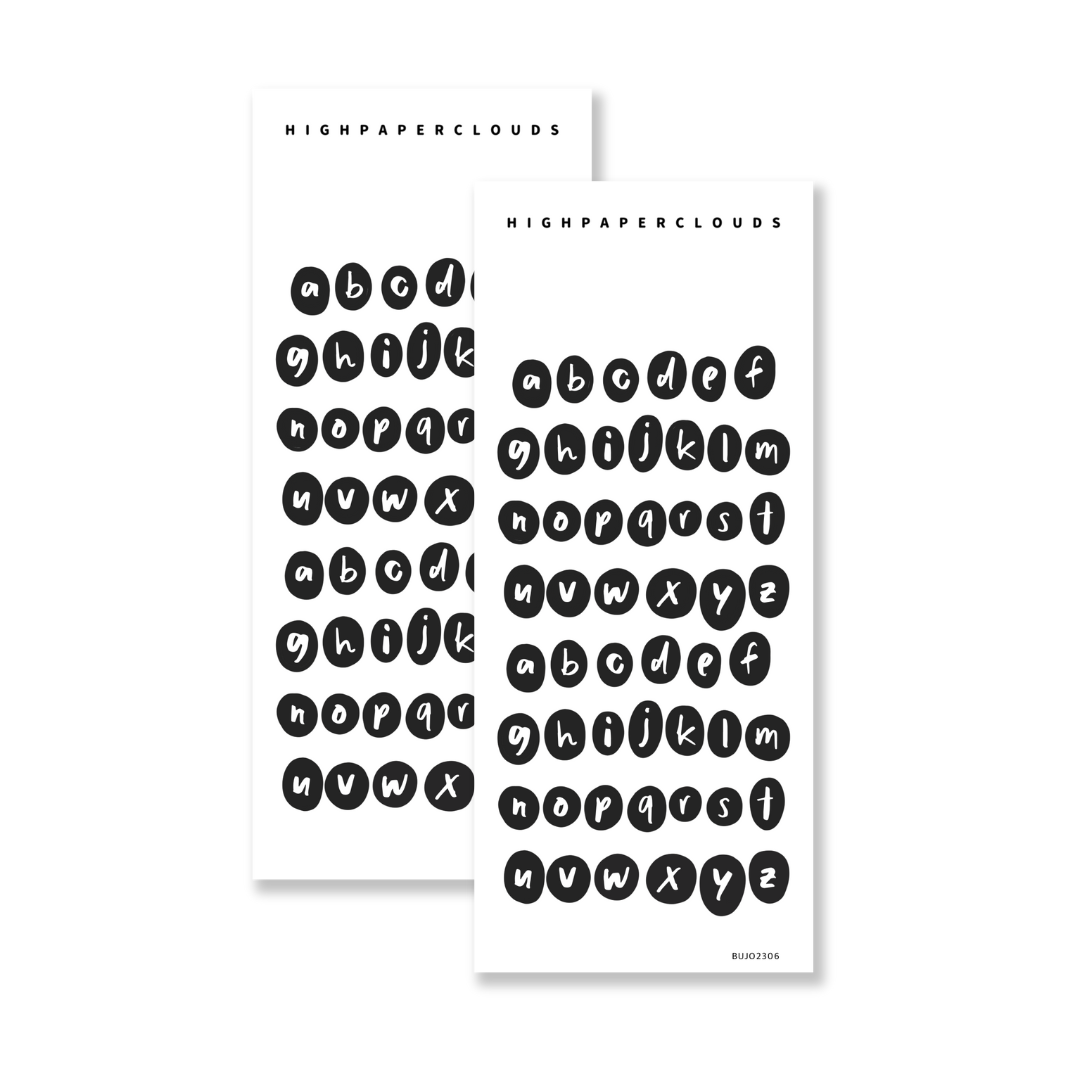 A-Z (Noir) Dot Sticker Sheet