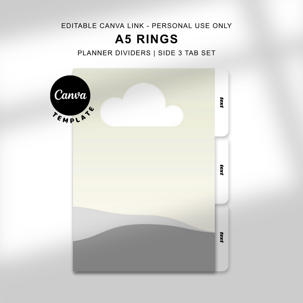 A5 Rings Side Tab Dividers - Canva Editable Template