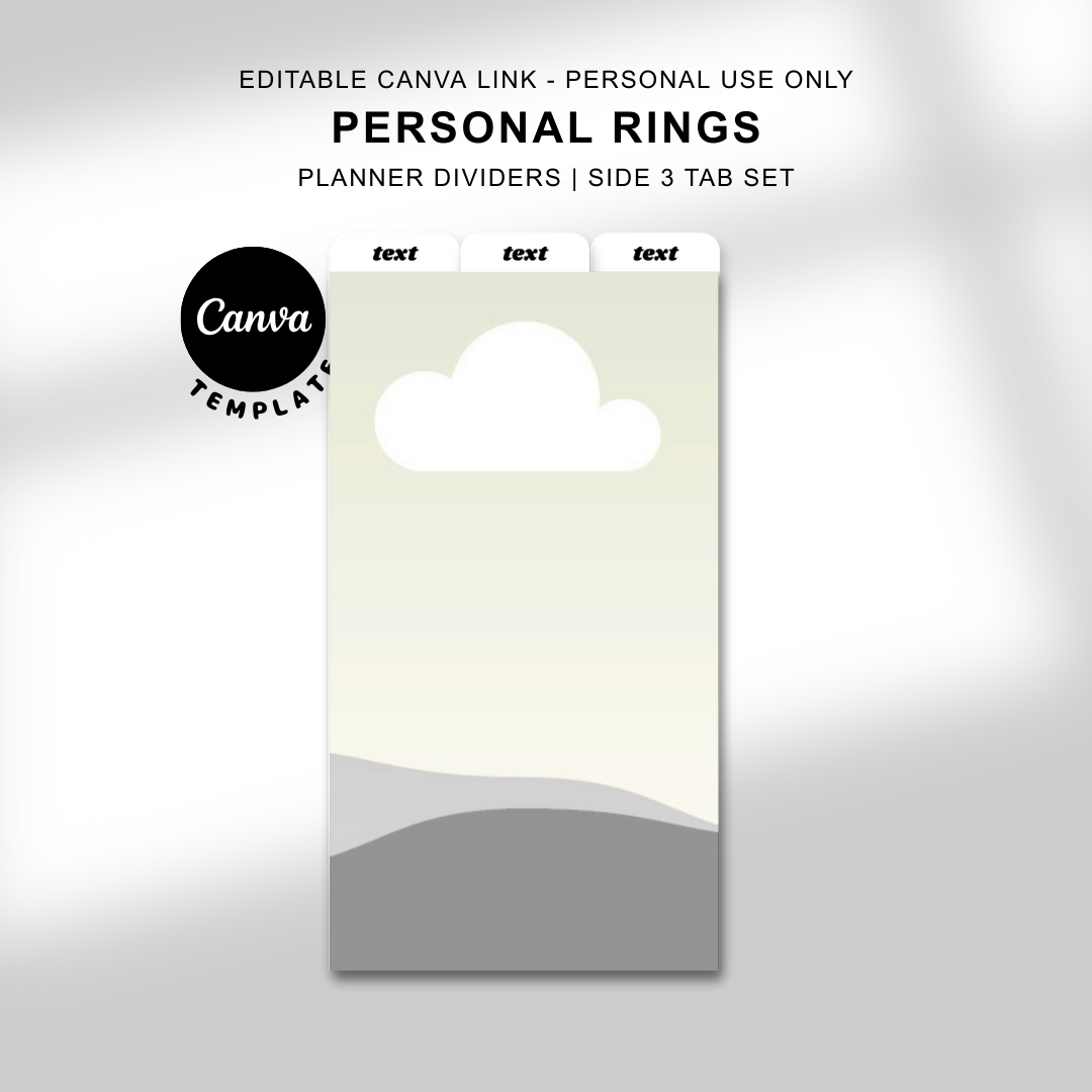 Personal Rings Top Tab Dividers - Canva Editable Template