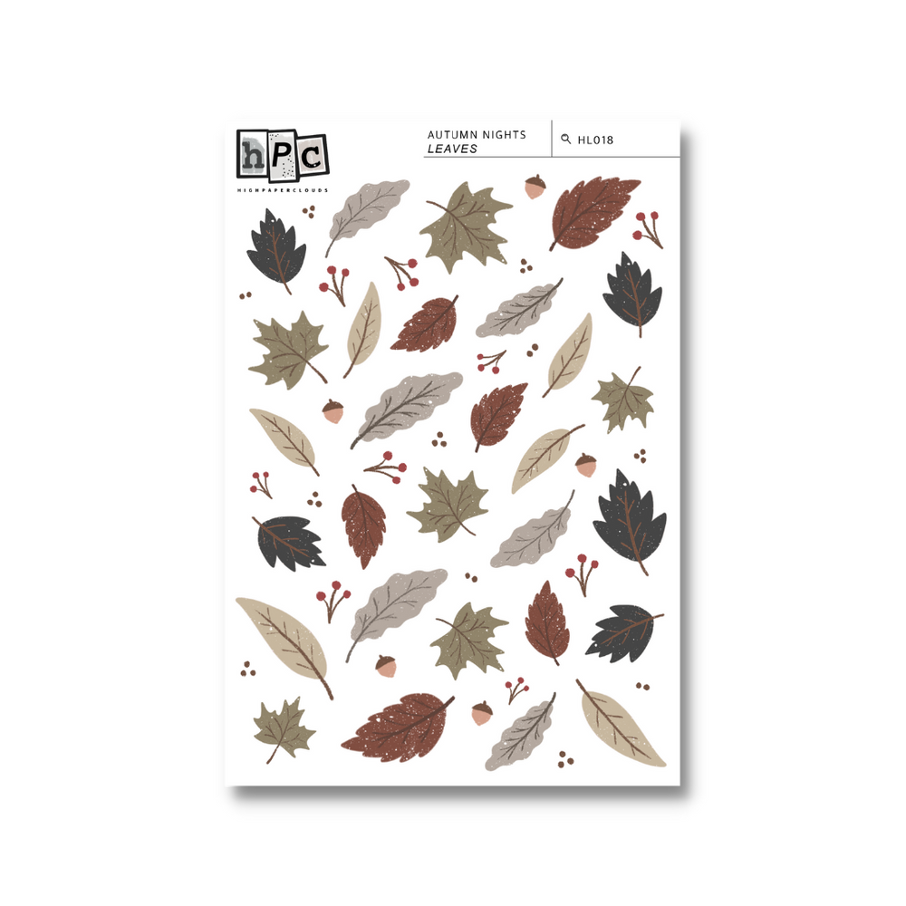 Autumn Nights Leaves Deco Sticker Sheet