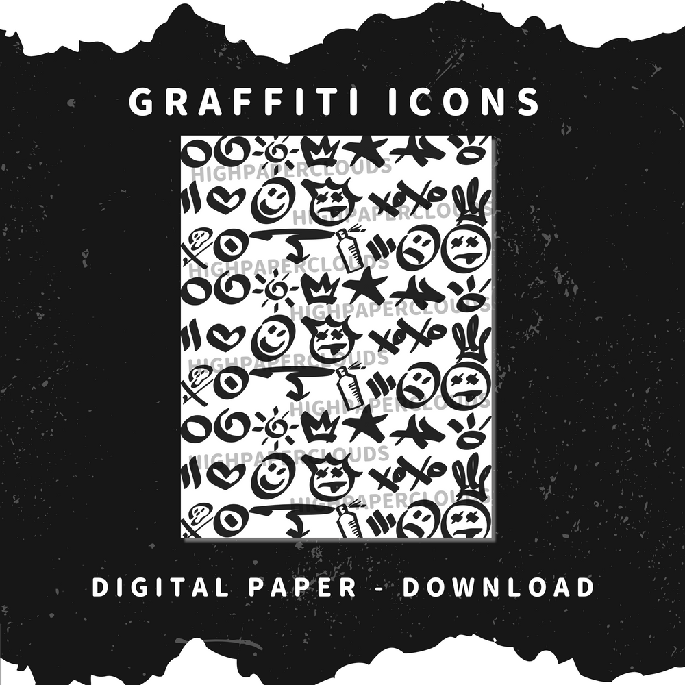 *Digital Download* Graffiti Icons Paper