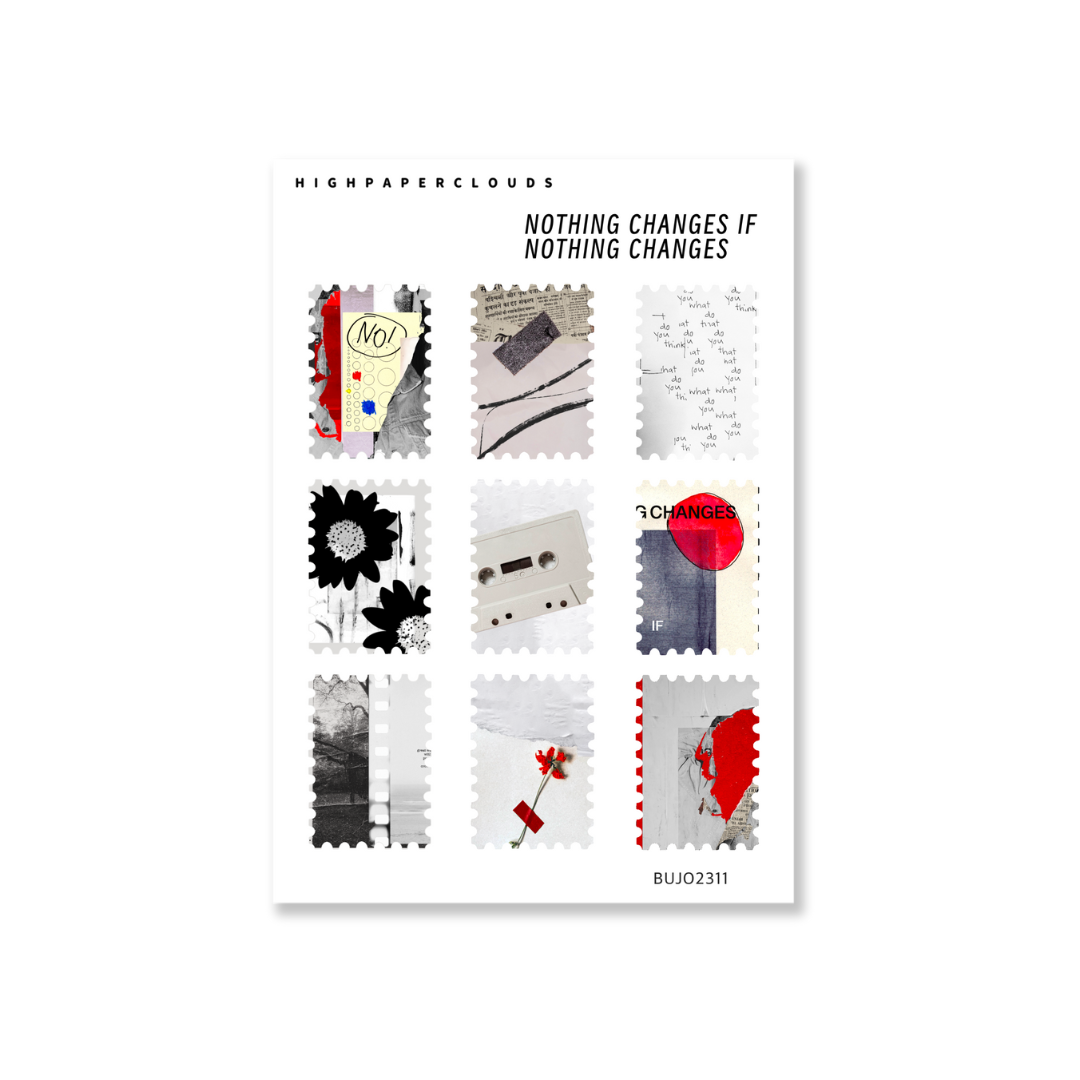 Mixed Media Stamps Sticker Sheet