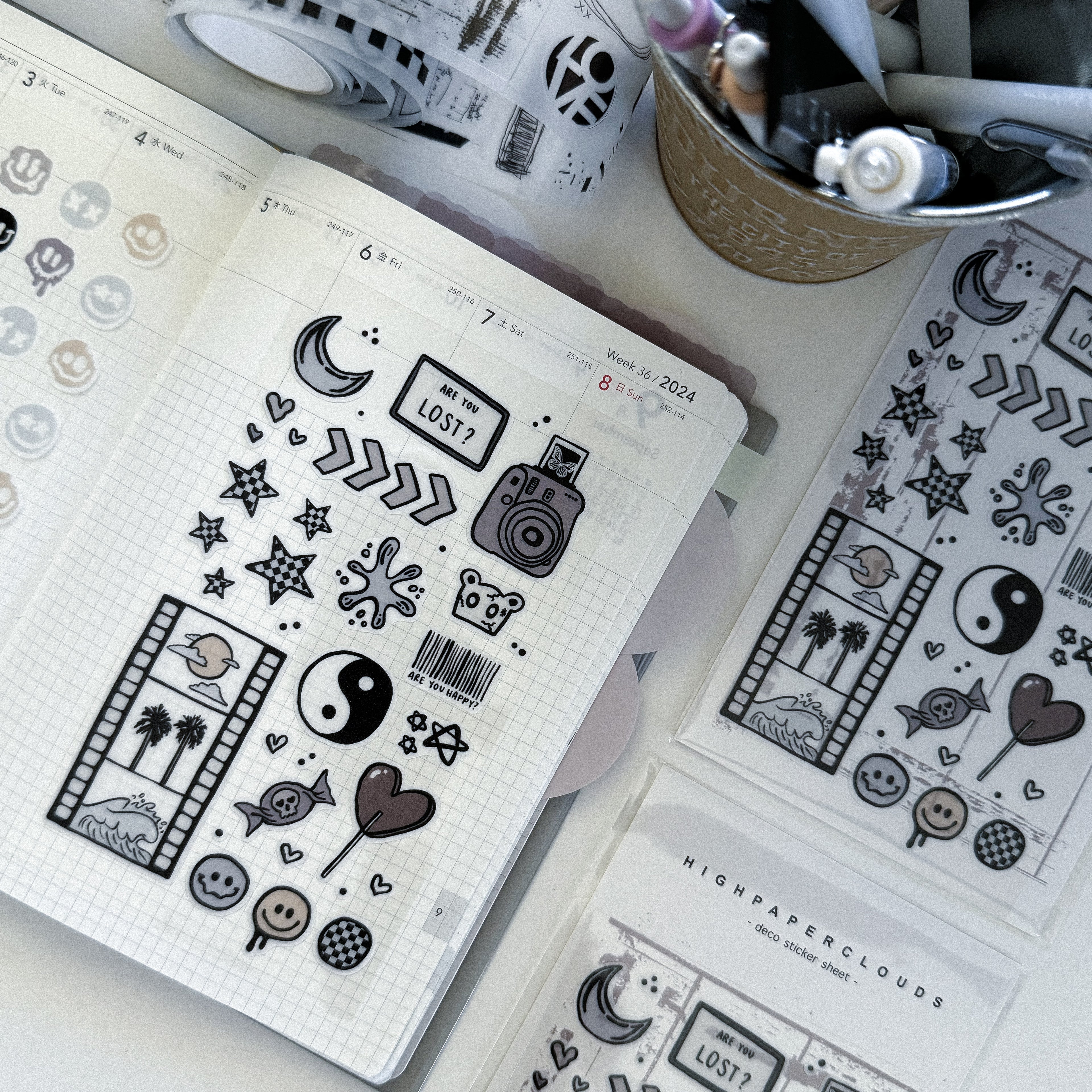 GRUNGE CORE AESTHETIC II. PALETTE DECO STICKER SHEET