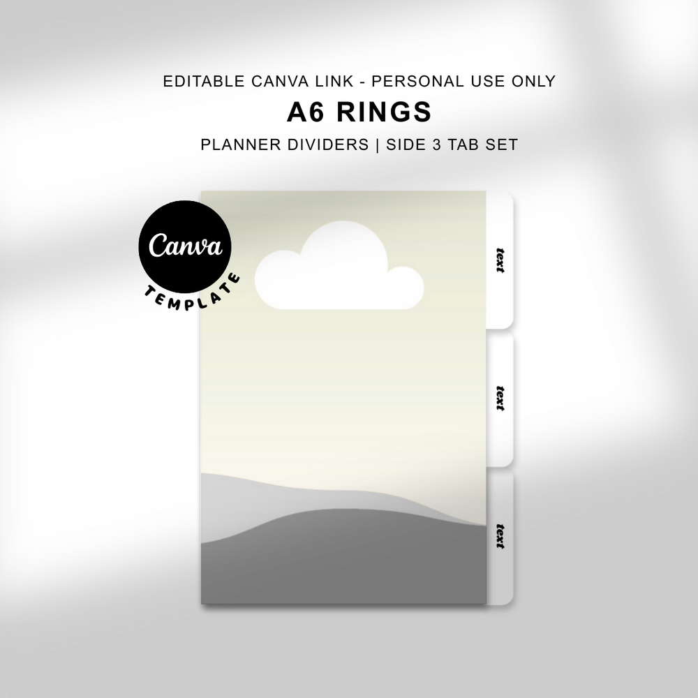 A6 Rings Side Tab Dividers - Canva Editable Template