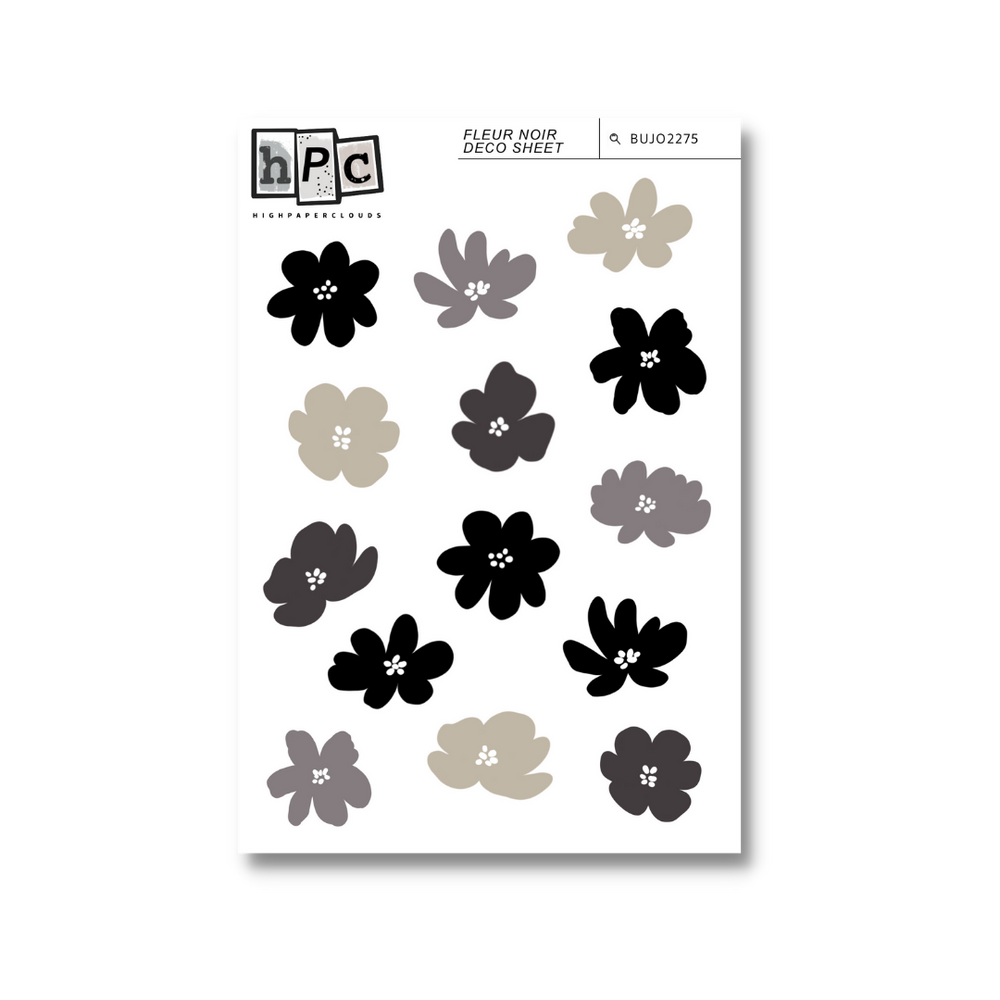 Fleur Noir Deco Sticker Sheet