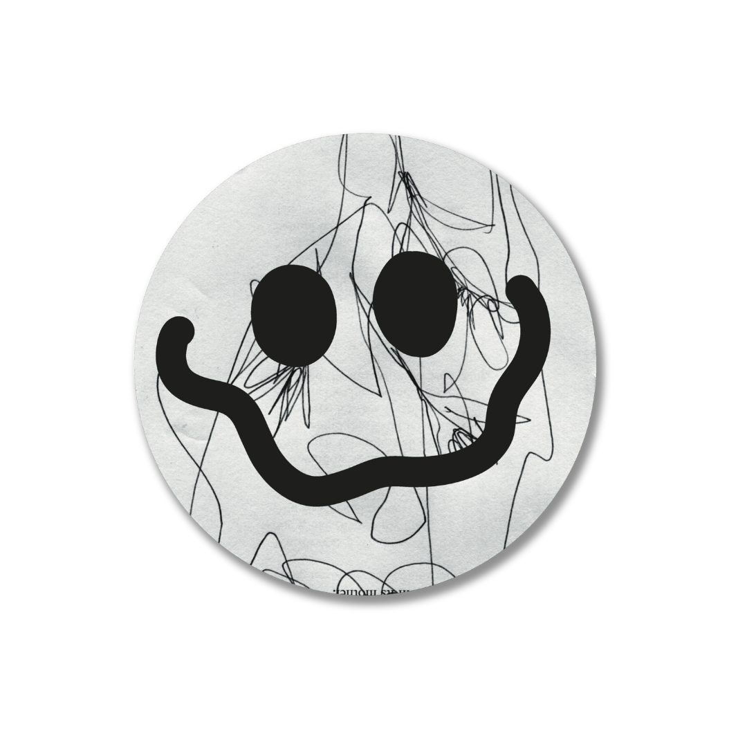 fake happy diecut
