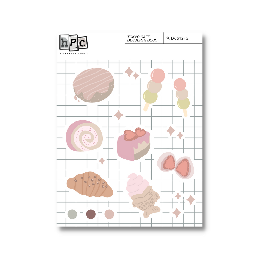 Desserts Deco Sticker Sheet - Tokyo Cafe Collection
