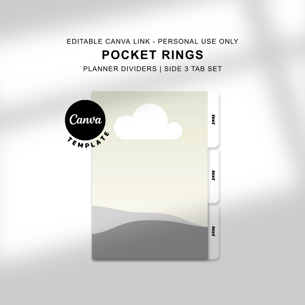 Pocket Rings Side Tab Dividers - Canva Editable Template