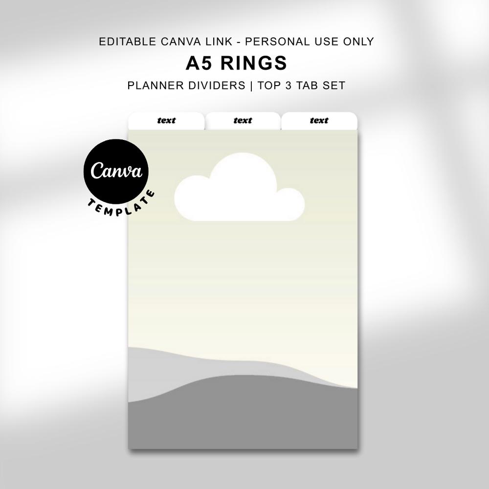 A5 Rings Top Tab Dividers - Canva Editable Template