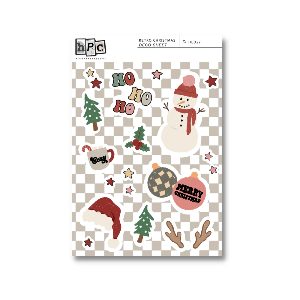A Retro Christmas Deco Sticker Sheet