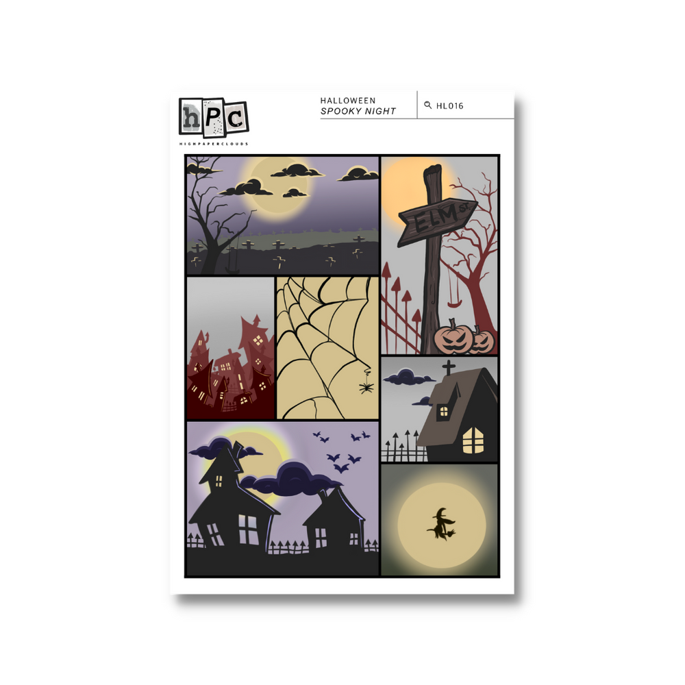 Spooky Night Deco Sticker Sheet