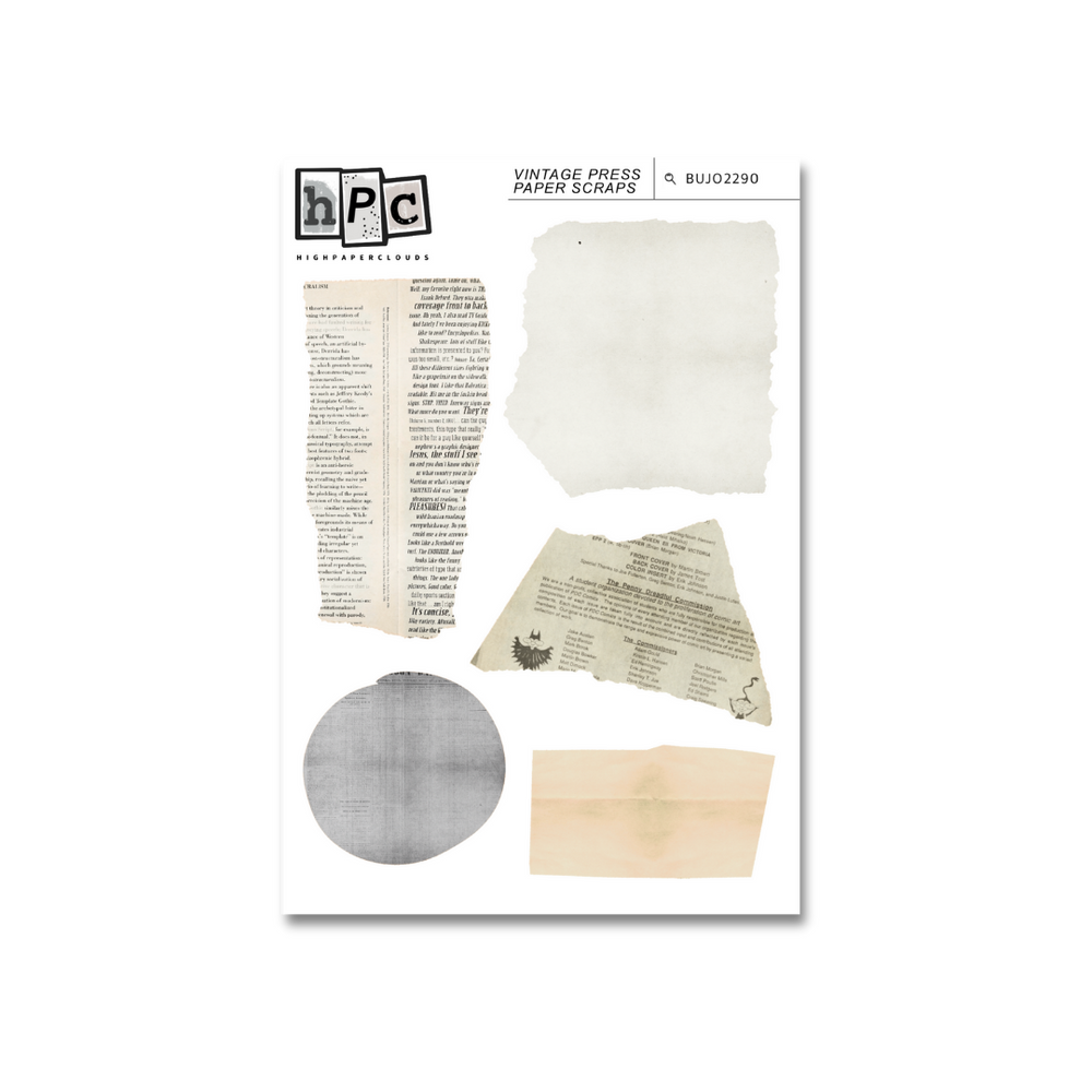Paperscraps II Deco Sticker Sheet - Vintage Press Collection