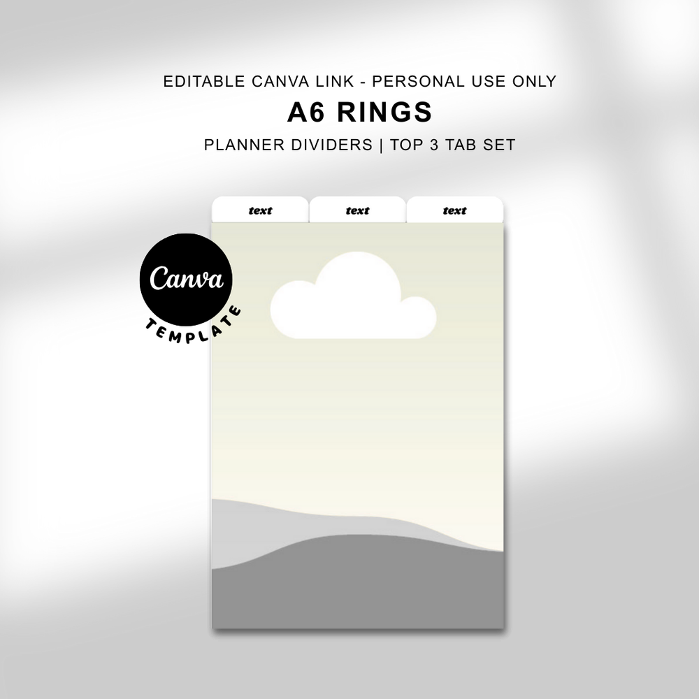 A6 Rings Top Tab Dividers - Canva Editable Template