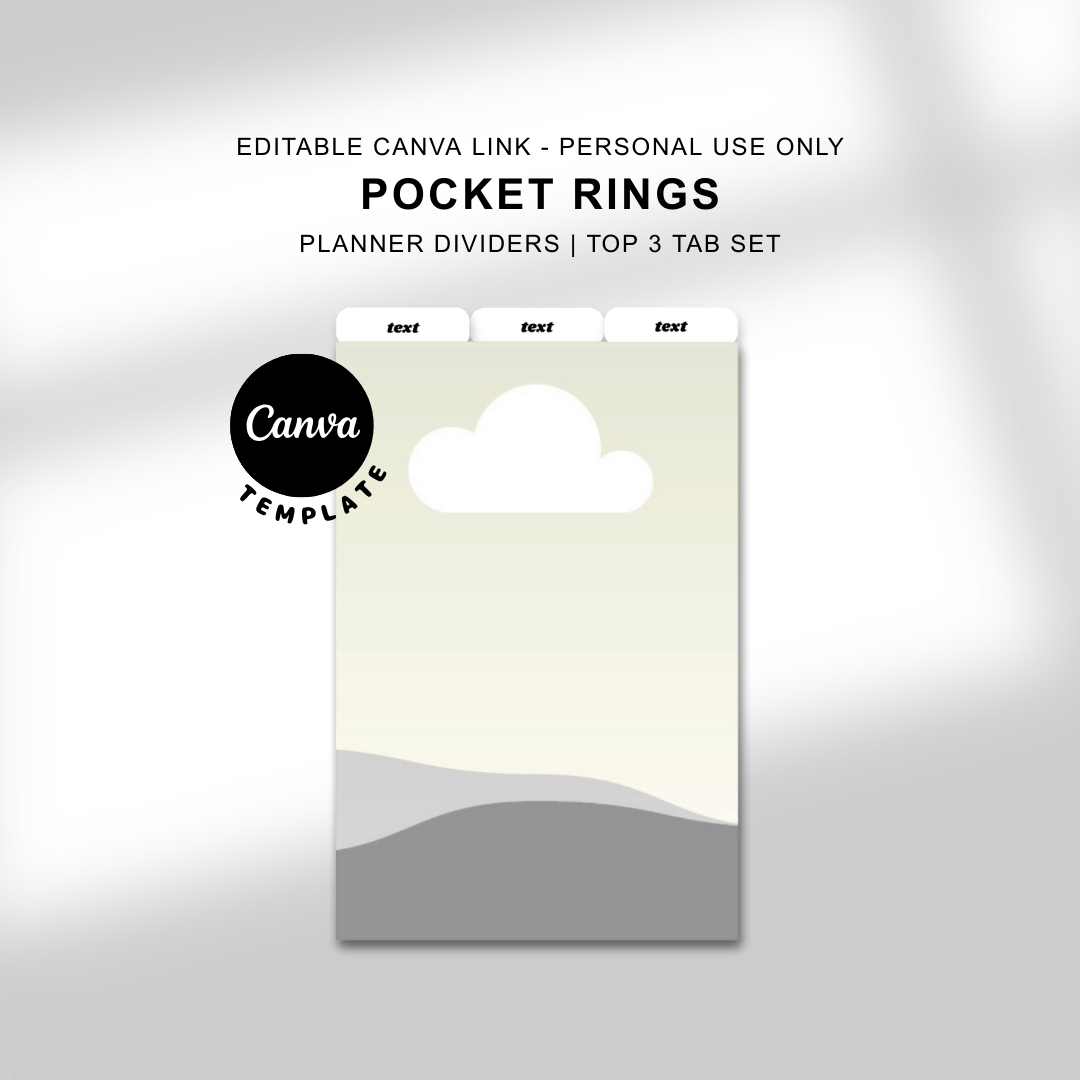 Pocket Rings Top Tab Dividers - Canva Editable Template