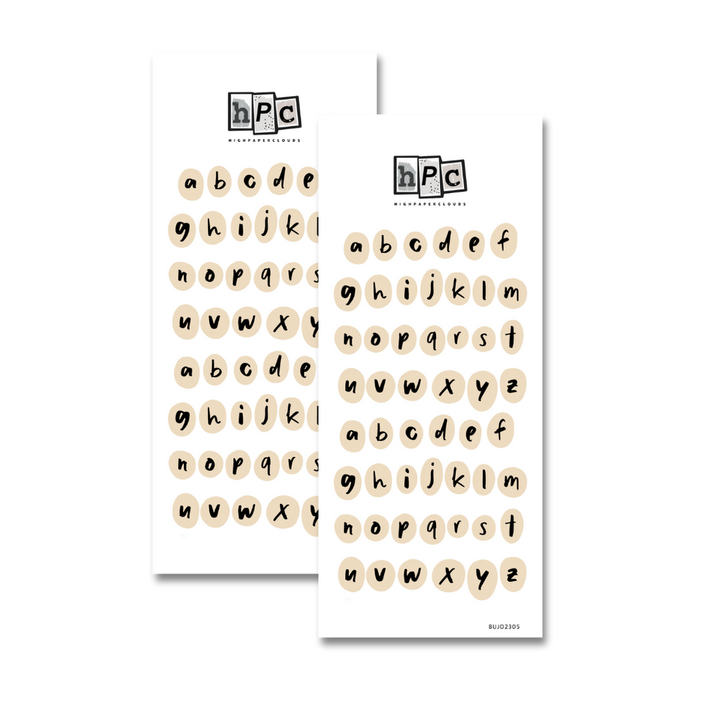 A-Z (Custard) Dot Sticker Sheet
