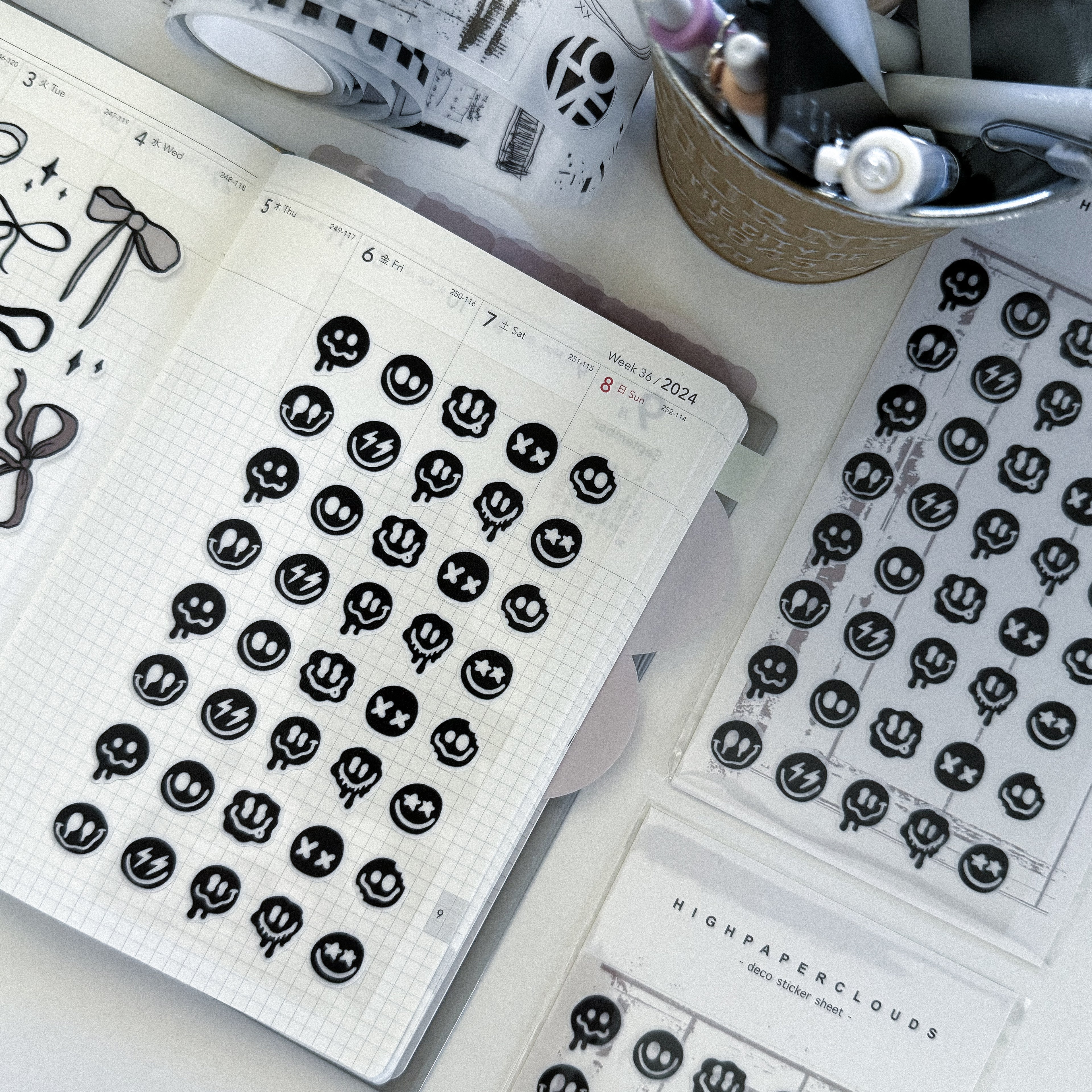 BLACKOUT DRIP SMILES DECO STICKER SHEET