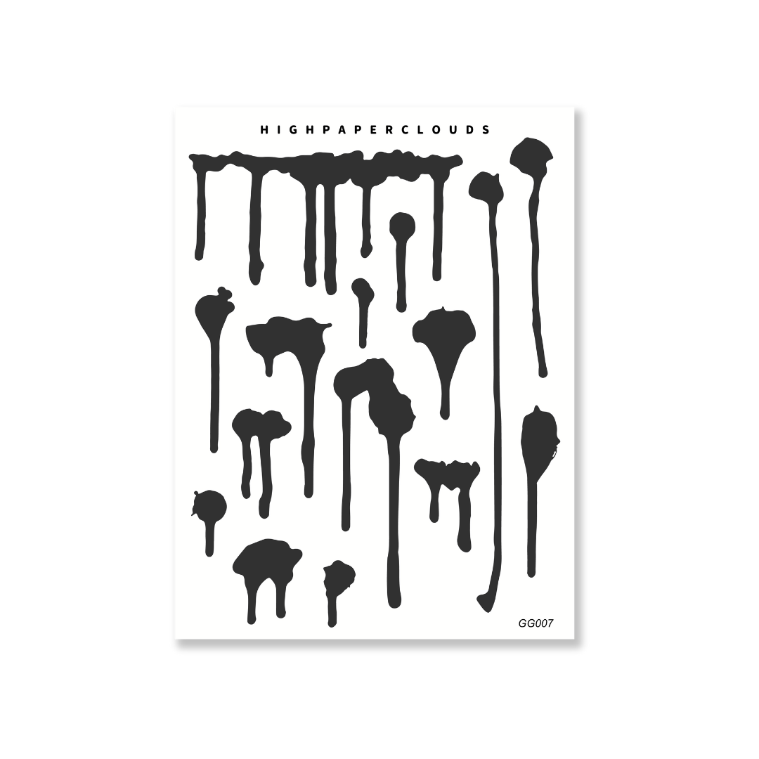 Mini Drips (Noir) Deco Sticker Sheet - GG IV