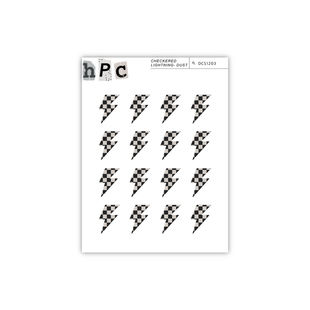 Checkered Lightning Deco Sticker Sheet (Dust)