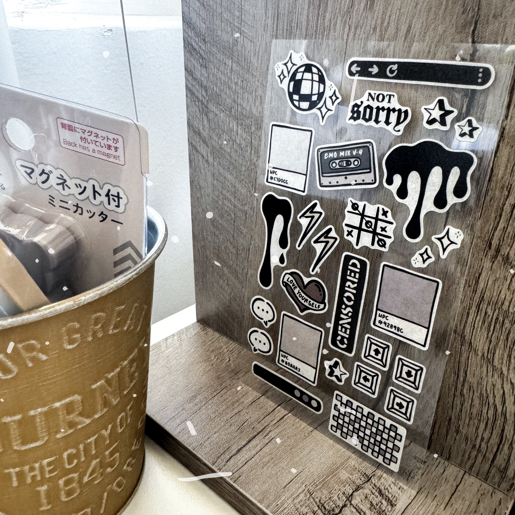 GRUNGE CORE AESTHETIC V. PALETTE DECO STICKER SHEET