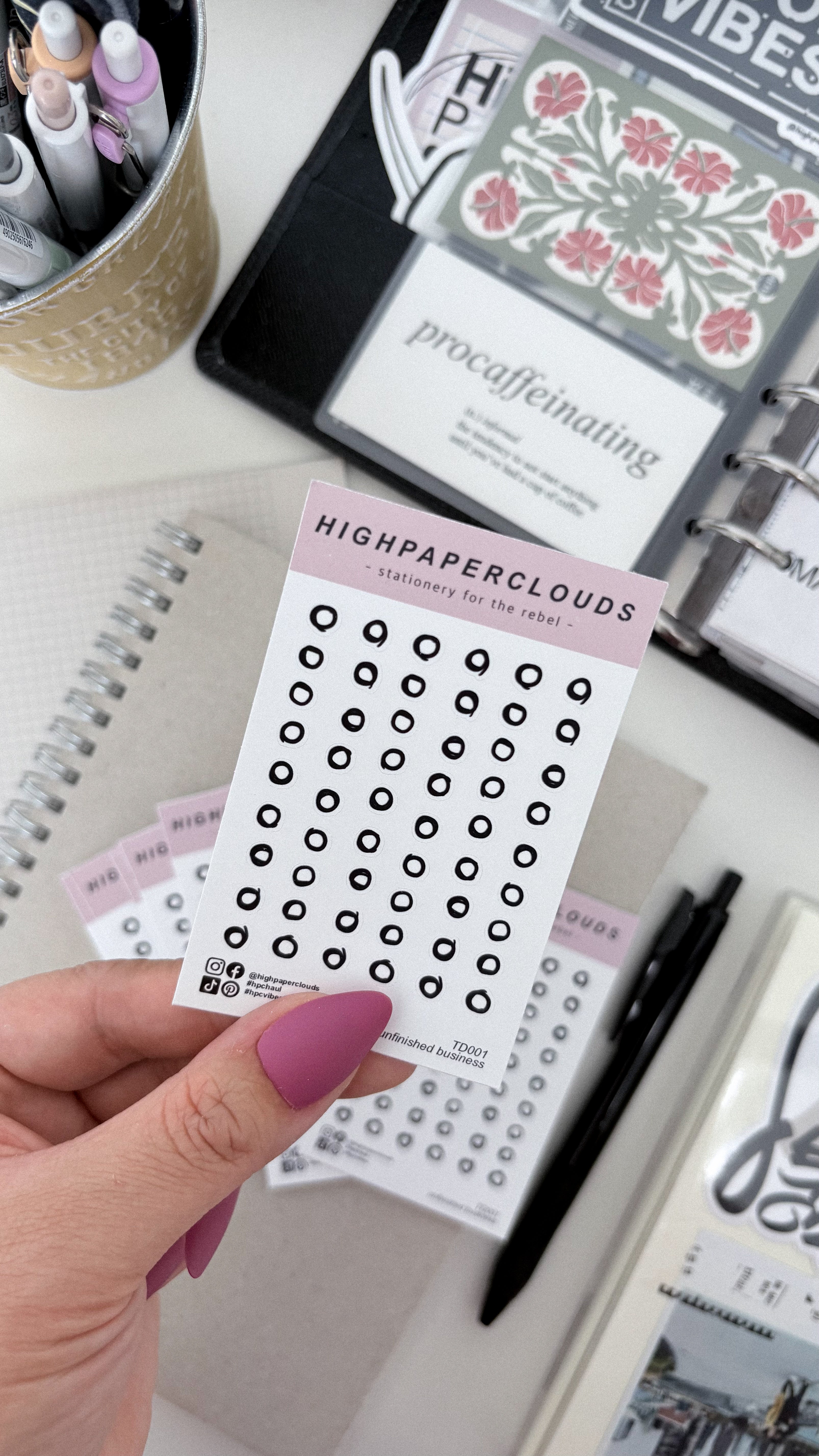 Unfinished Business - Scribble Circles Mini Sticker Sheet