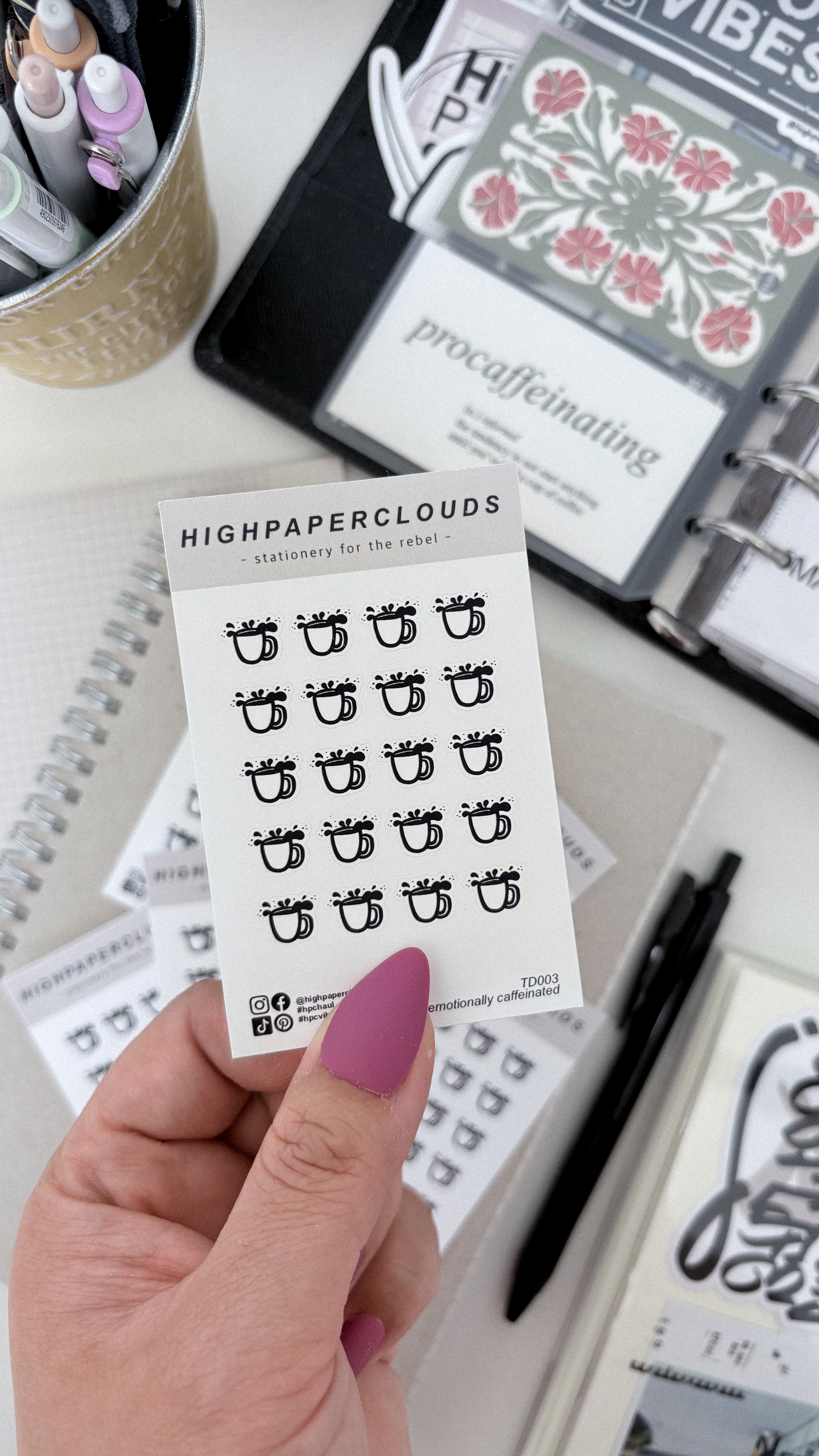 Daily Coffee - Emotionally Caffeinated Mini Sticker Sheet