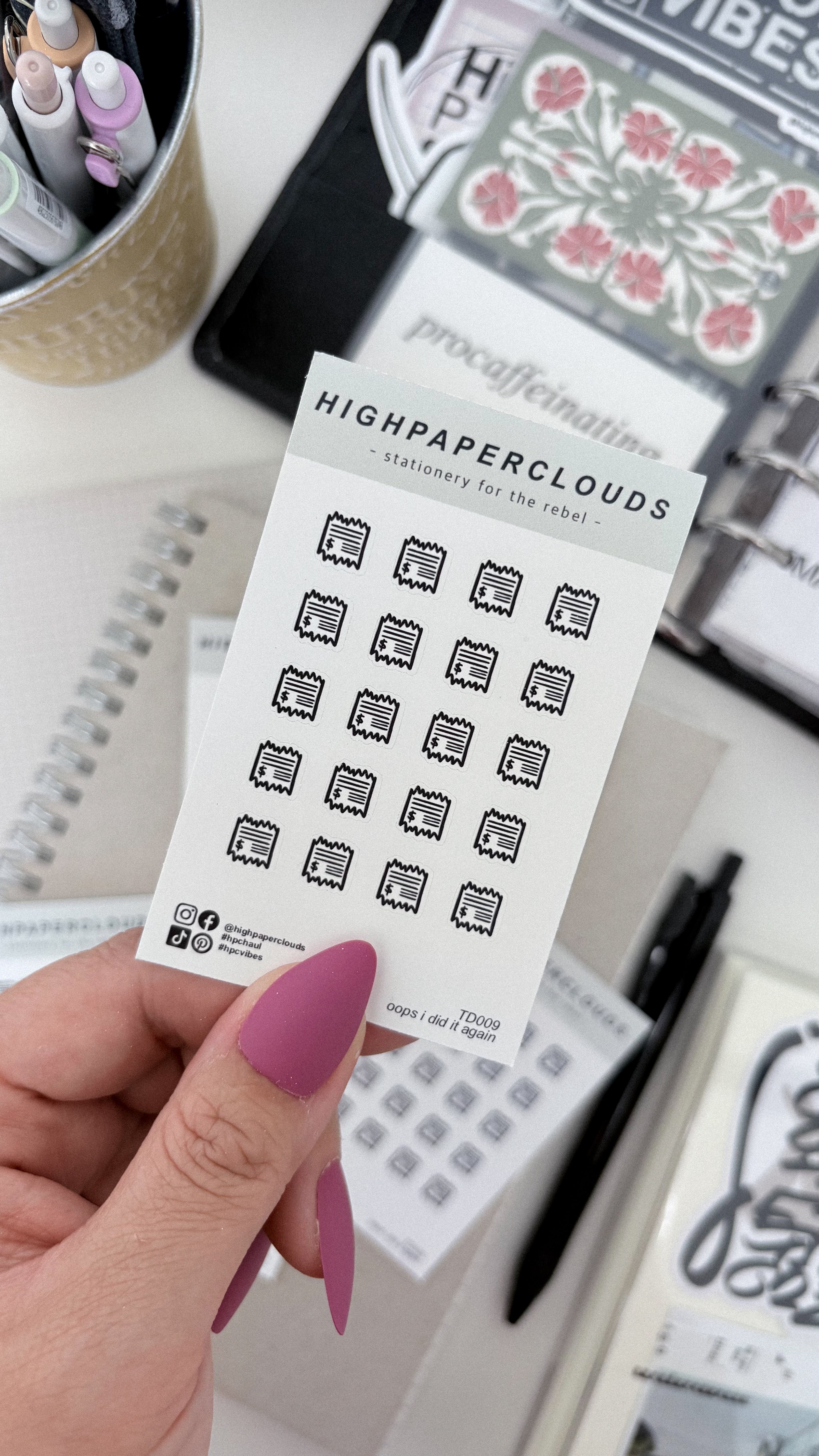 Bills or Receipts - Oops I Did It Again Mini Sticker Sheet