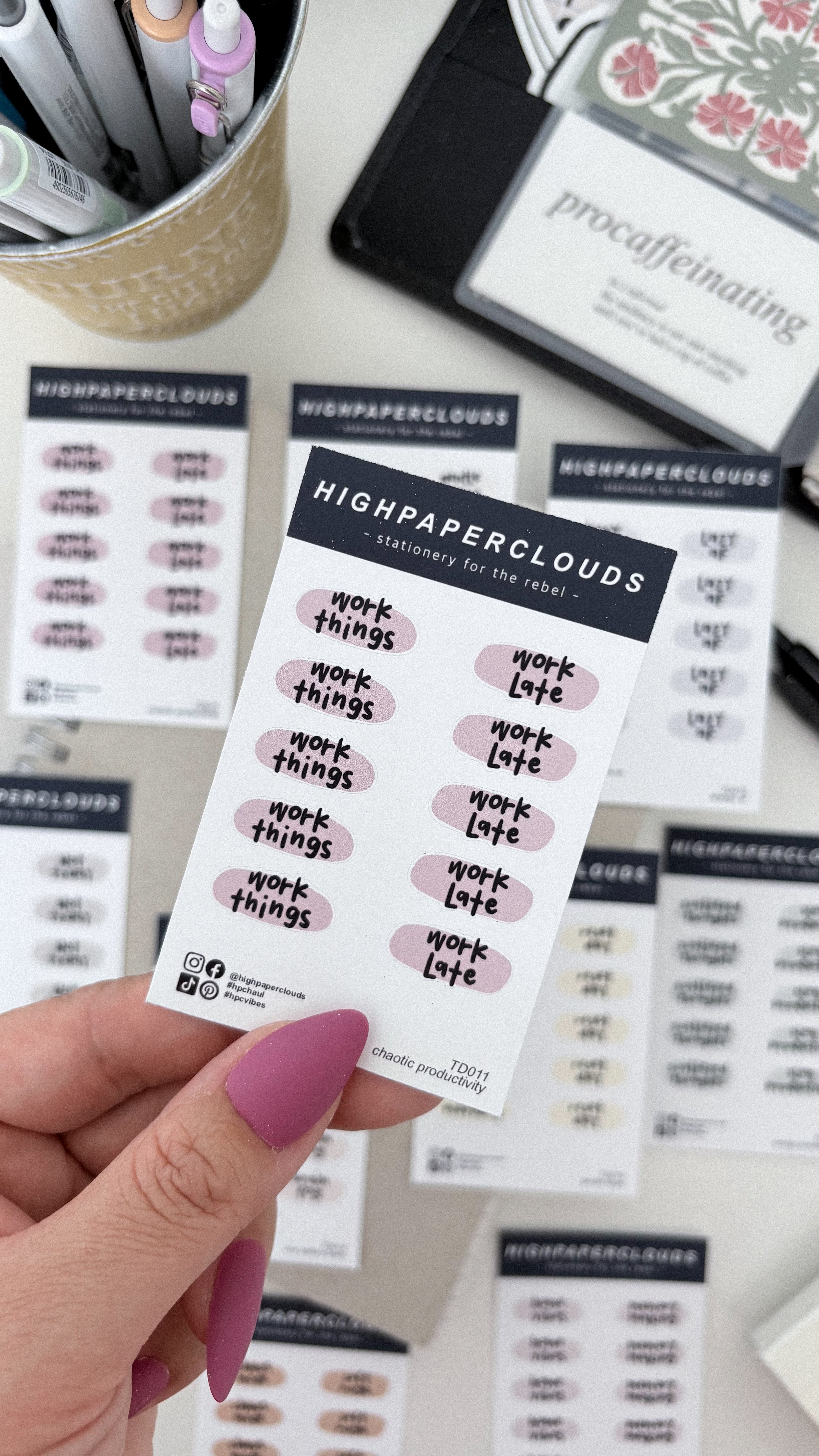 Work Grind - Chaotic Productivity Mini Sticker Sheet