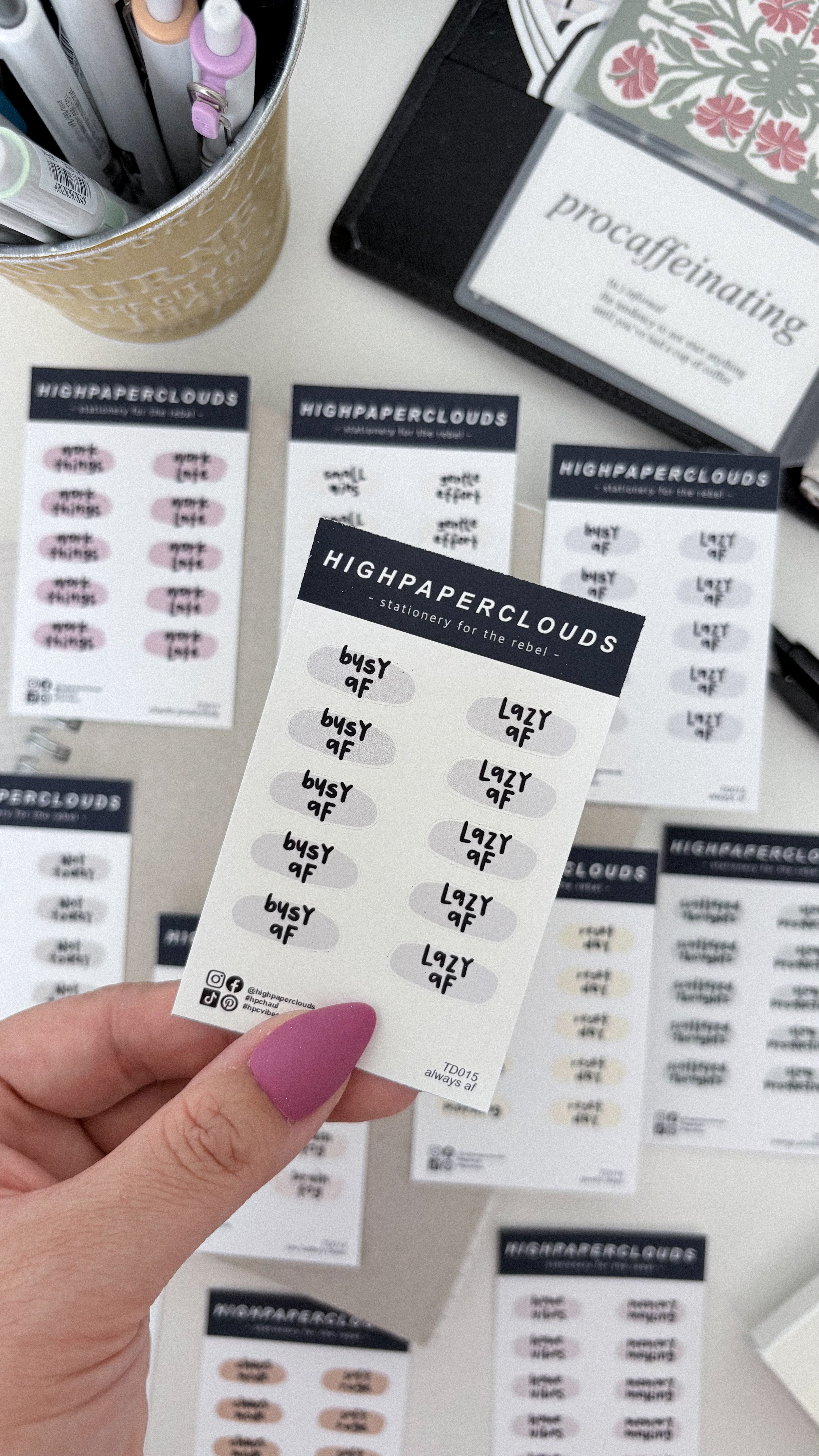 Always AF - Busy & Lazy Mini Sticker Sheet