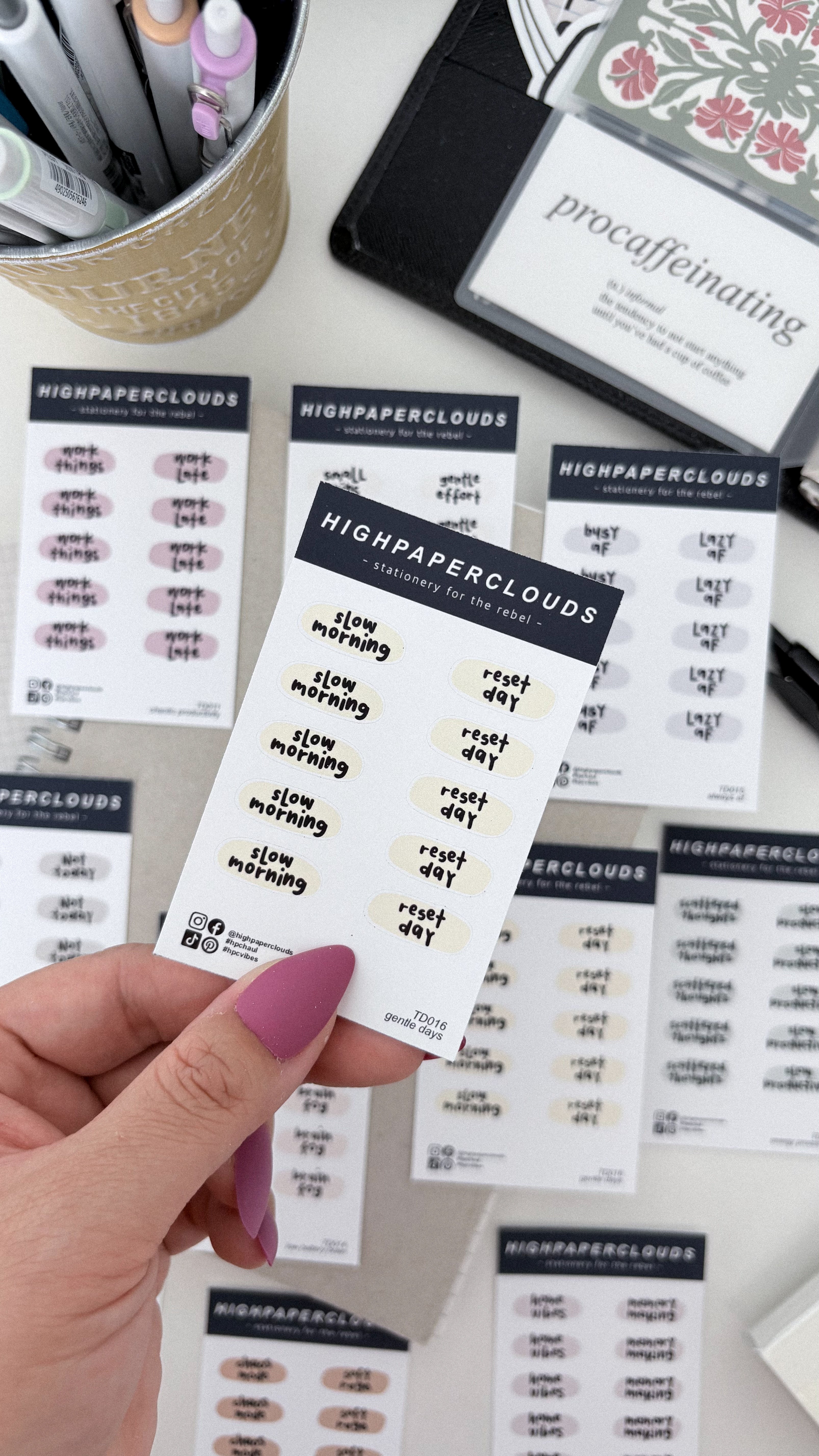 Slow Mornings, Reset Day Mini Sticker Sheet