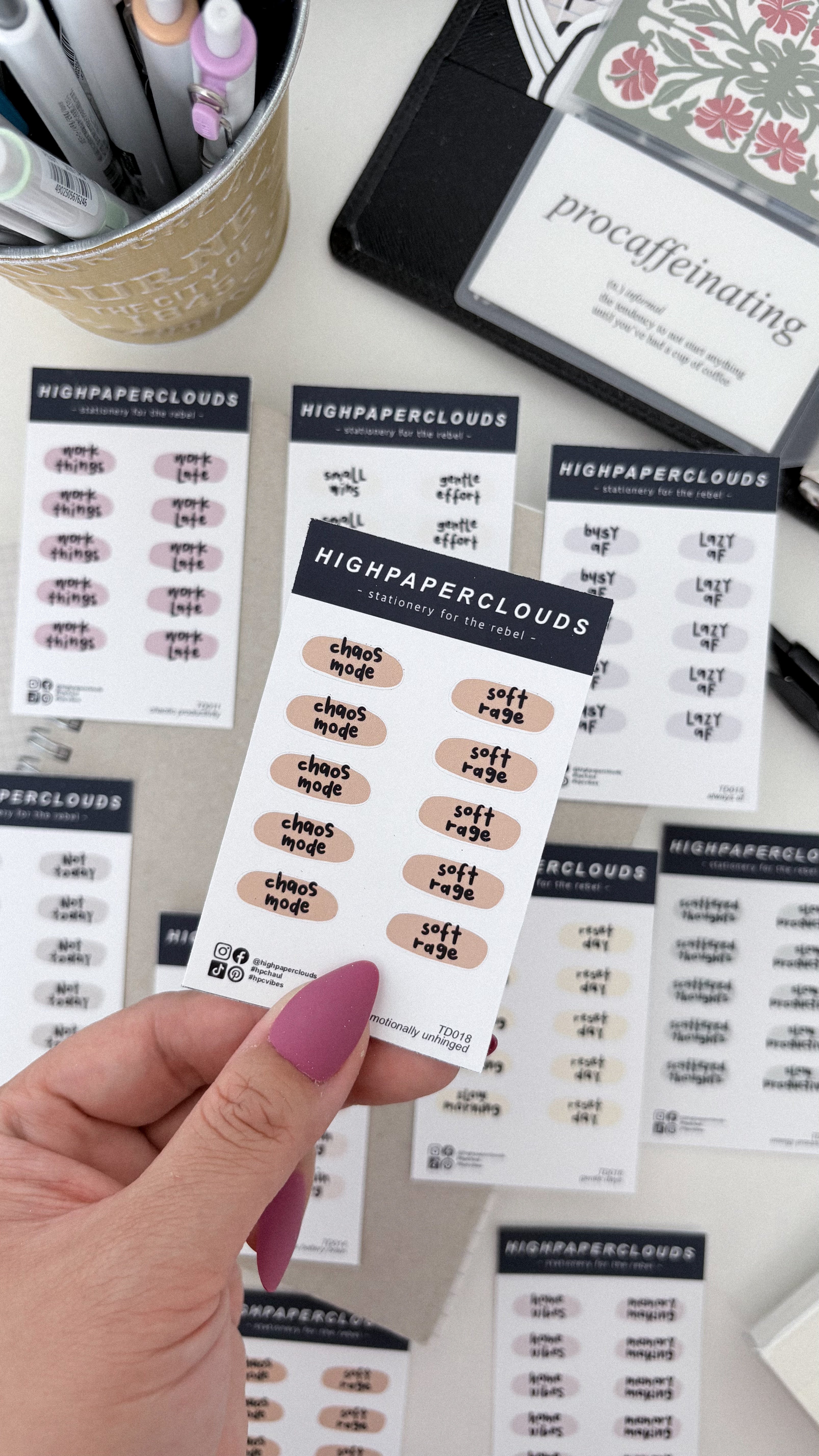A Little Unhinged - Chaos Mode, Soft Rage Mini Sticker Sheet